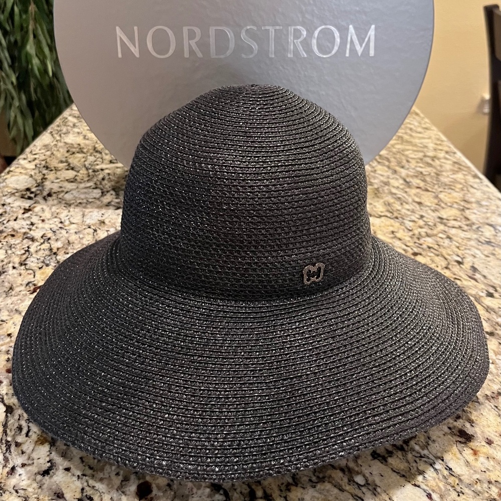 Eric Javits Hampton Black Straw wide brim hat